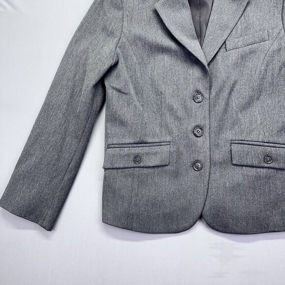 Eddie Bauer Blazer Women's Size 2 Black and White Herringbone Single Breast - Picture 3 of 15